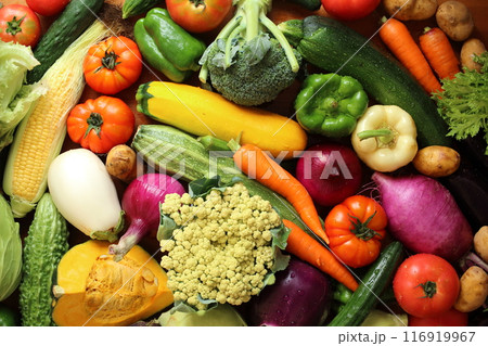 瑞々しい夏野菜の背景(1) 瑞々しい夏野菜の背景(1) 116919967