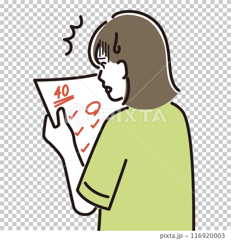 一個對考試結果感到焦慮的女孩 一個對考試結果感到焦慮的女孩 116920003