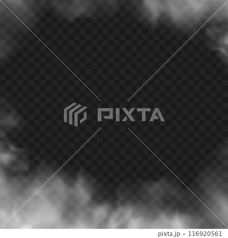Dark smoky frame with transparent center, creating a dramatic effect. Vector Dark smoky frame with transparent center, creating a dramatic effect. Vector 116920561