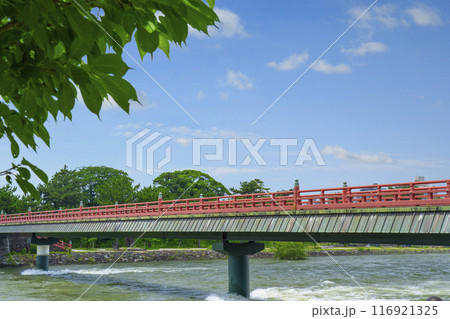 京都宇治　宇治川に架かる朝霧橋 116921325