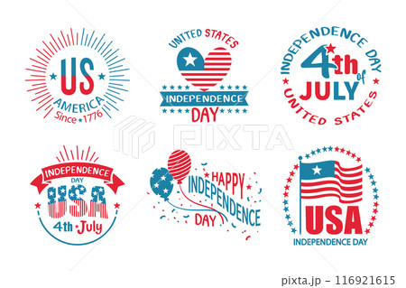 Independence day 4th of july . Set of various america badges and emblems . Vector . Independence day 4th of july . Set of various america badges and emblems . Vector . 116921615