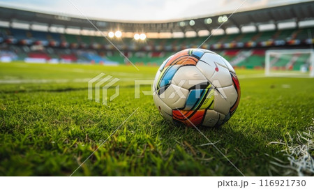 サッカーボールとスタジアム 116921730