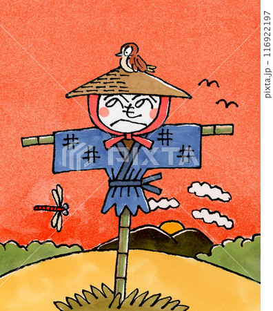 かかしと秋の風景 かかしと秋の風景 116922197