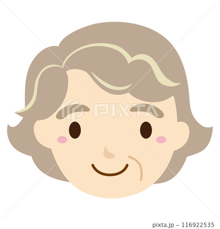 かわいいおばあさんのアイコンイラスト/顔・線なし 116922535