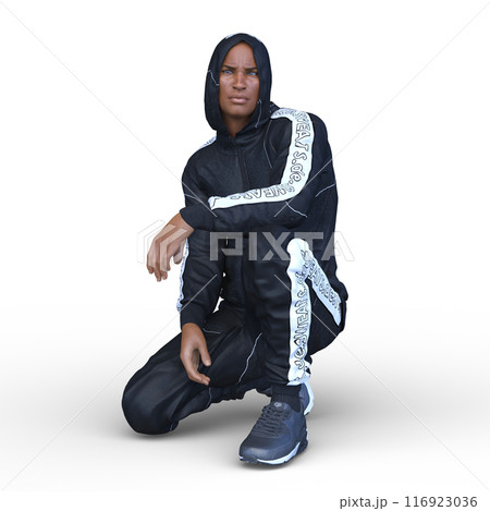フードを被った男性 116923036
