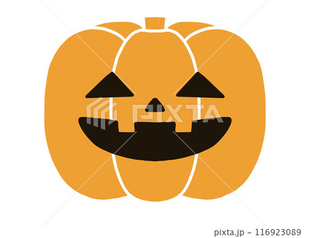 シンプルかわいいハロウィンのかぼちゃ イラスト シンプルかわいいハロウィンのかぼちゃ イラスト 116923089