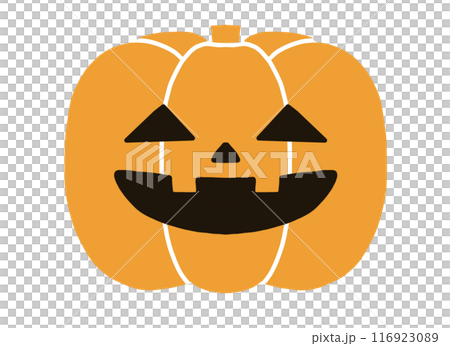 Simple and cute Halloween pumpkin illustration 116923089