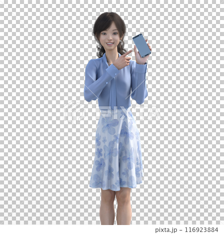 3DCG 可愛い日本人女性 解説 説明 スマホ 3DCG 可愛い日本人女性 解説 説明 スマホ 116923884