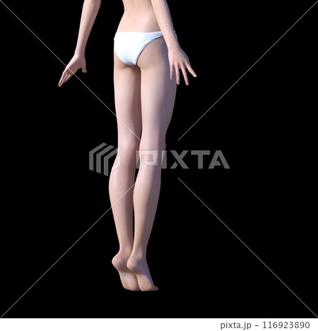 3DCG 若い女性の美しい脚 3DCG 若い女性の美しい脚 116923890