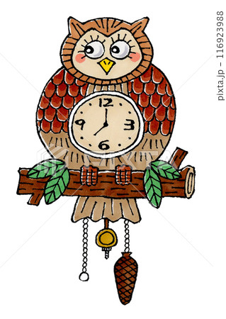 ミミズクの目玉時計 116923988