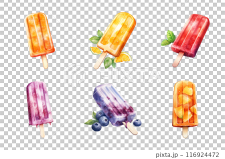 popsicle Collection Bundle Set Isolated on a Transparent Background popsicle Collection Bundle Set Isolated on a Transparent Background 116924472