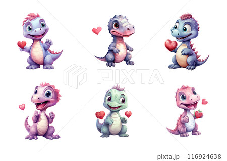 Cute Dinosaur Collection Bundle Set Isolated on a Transparent Background Cute Dinosaur Collection Bundle Set Isolated on a Transparent Background 116924638
