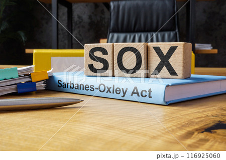 Cubes and book about SOX Sarbanes-Oxley Act. Cubes and book about SOX Sarbanes-Oxley Act. 116925060