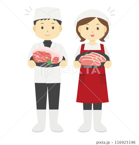 肉屋の店員のイラスト 116925196