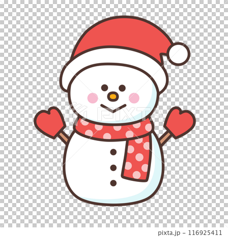 かわいい雪だるま 116925411