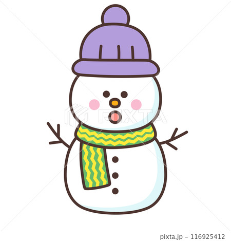 かわいい雪だるま 116925412