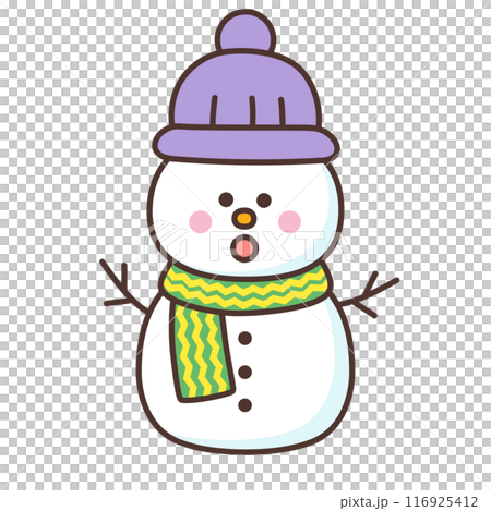 かわいい雪だるま 116925412
