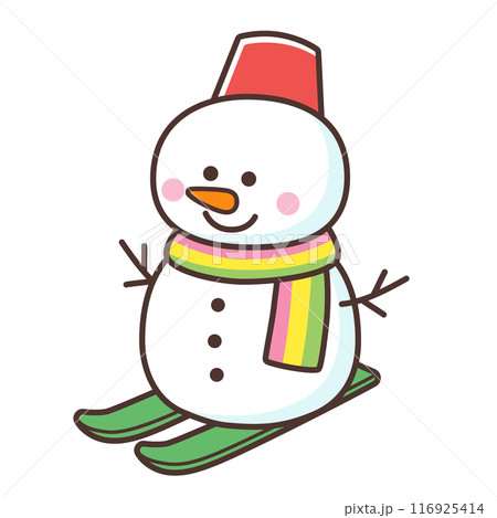 スキーをする雪だるま 116925414
