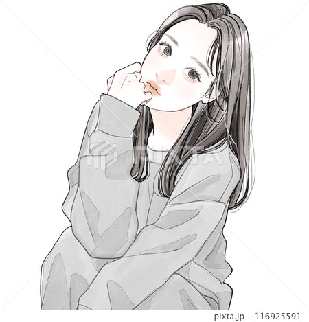 スウェットを着たすっぴんの女性 116925591