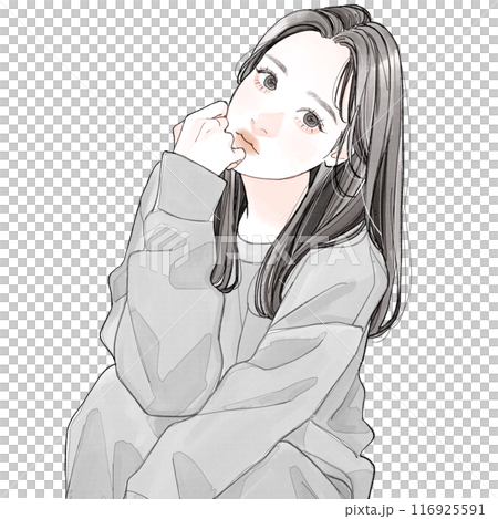 スウェットを着たすっぴんの女性 116925591