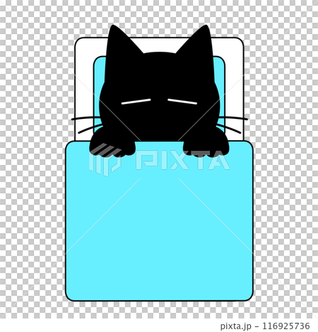 猫が布団で寝ているイラスト 116925736