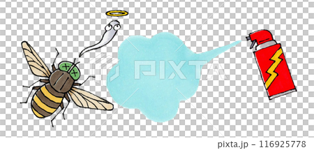 殺虫剤をかけられ死ぬアブ 116925778