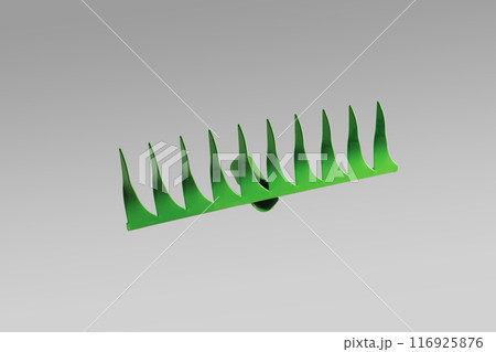 Green garden rake. Green garden rake. 116925876