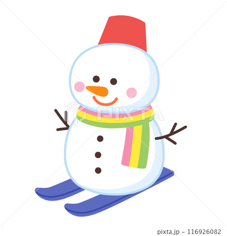 スキーをする雪だるま 116926082