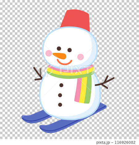 スキーをする雪だるま 116926082