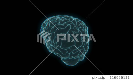 青く発光する抽象的な脳 116926131