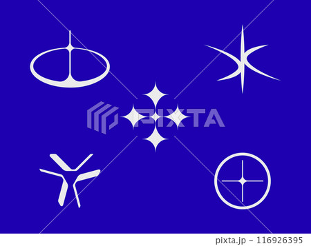 Retro futuristic elements. Y2K aesthetics Retro futuristic elements. Y2K aesthetics 116926395