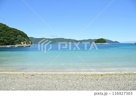 五島列島のエメラルドグリーンの海 116927303