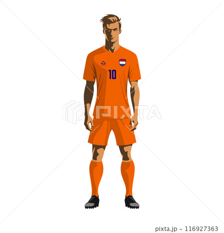 Soccer player in Netherlands team uniform 116927363