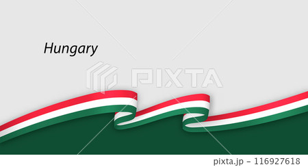 3d ribbon with national flag Hungary isolated on white background 3d ribbon with national flag Hungary isolated on white background 116927618