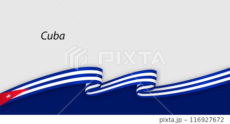 3d ribbon with national flag Cuba isolated on white background 3d ribbon with national flag Cuba isolated on white background 116927672
