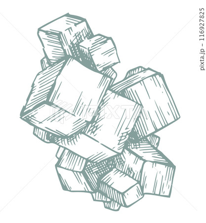 salt crystals, illustration in sketch style. rock and sea salt, eco product for medicine and cosmetology salt crystals, illustration in sketch style. rock and sea salt, eco product for medicine and cosmetology 116927825