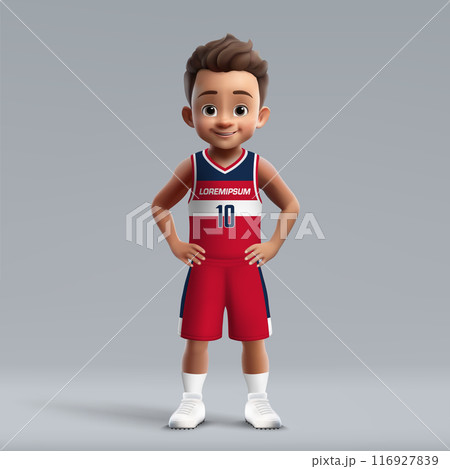 3d cartoon young basketball player in Washington kit. 3d cartoon young basketball player in Washington kit. 116927839