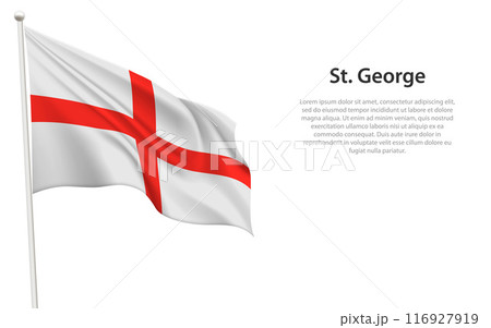 Saint George Flag Waving on a White Background Saint George Flag Waving on a White Background 116927919