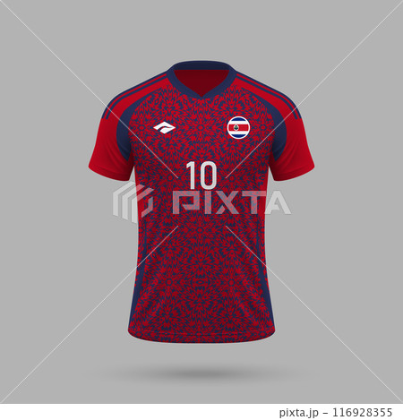 3d realistic soccer home jersey Costa Rica national team 2024 116928355
