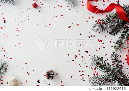 Christmas Decorations on White Background 116928616