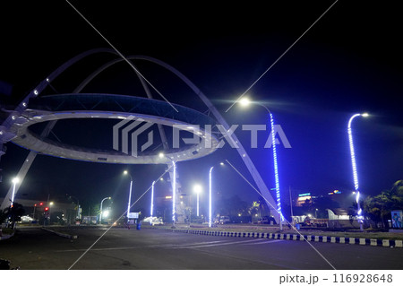 Kolkata Biswa Bangla Gate during Night Time 116928648