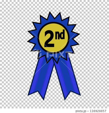 Illustration of second place ribbon 116928857