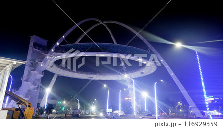 Mid NightTraffic free Road at Kolkata Biswa Bangla Gate Newtown 116929359