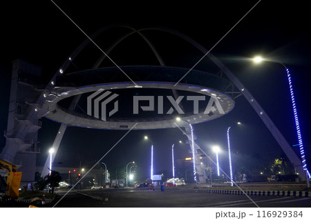 The Famous landmark Biswa Bangla Gate at Night 116929384