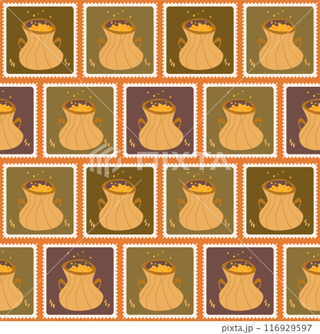 Cauldrons checked seamless pattern. Bento box Halloween repeat background. wizard tools retro stamps endless surface design. Vector hand drawn illustration. Cauldrons checked seamless pattern. Bento box Halloween repeat background. wizard tools retro stamps endless surface design. Vector hand drawn illustration. 116929597