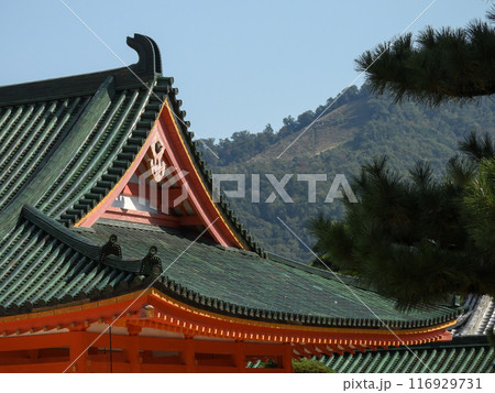 平安神宮から望む大文字(如意ヶ嶽) 平安神宮から望む大文字(如意ヶ嶽) 116929731