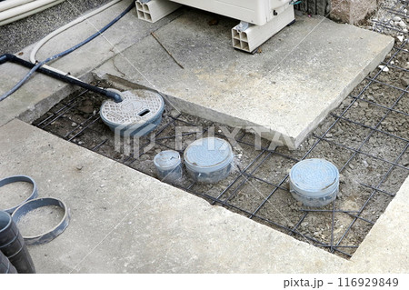 下水工事　メッシュ筋　マンホール 116929849