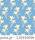 Spring Blossom Floral Hand Drawn Seamless Pattern 116930096