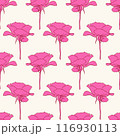 Floral Rose Hand Drawn Seamless Pattern Background 116930113