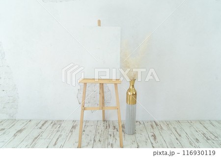A Bright and Innovative Art Studio Featuring Beautiful Wooden Furniture along with Captivating Paintings A Bright and Innovative Art Studio Featuring Beautiful Wooden Furniture along with Captivating Paintings 116930119